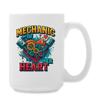 Valentine's Day mechanic heart, screwdriver of love - Large Mug 440 ml - white - Right