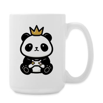 Panda sticker gamer krone - Große Tasse 440 ml - Weiß - Rechts