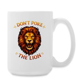 Lion Don't Poke The Lion - Bold Design - Large Mug 440 ml - white - Right