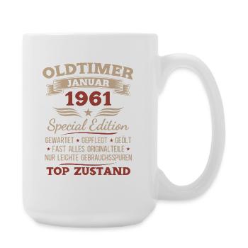 65th Birthday Gift Vintage Car January 1961 - Large Mug 440 ml - white - Right