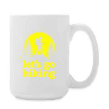 Let's go hiking mountaineer hiker silhouette - Large Mug 440 ml - white - Right