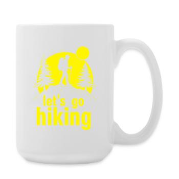 Let's go hiking mountaineer hiker silhouette - Large Mug 440 ml - white - Right
