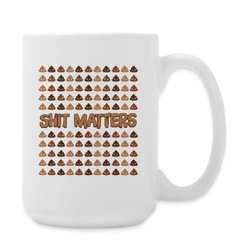 Shit Matters Poop Pattern - Large Mug 440 ml - white - Right