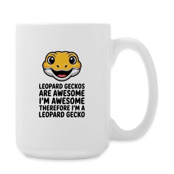 Sourire de dessin animé de gecko léopard - Grande tasse 440 ml - blanc - Droite