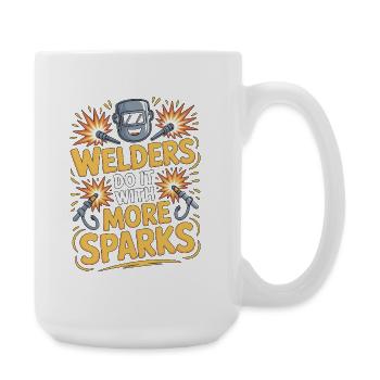 Welders Do It With More Sparks Mechanic Welding - Large Mug 440 ml - white - Right