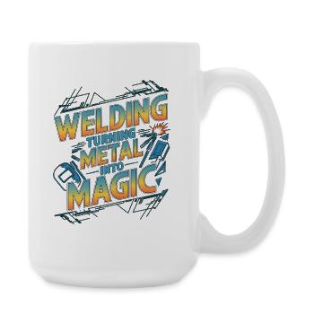 Welder Welding Turning Metal Into Magic Metalwork - Große Tasse 440 ml - Weiß - Rechts