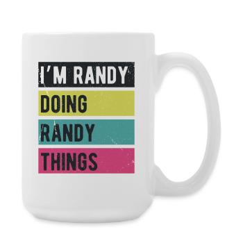 Je suis Randy qui fait des couleurs rétro de Randy Things - Grande tasse 440 ml - blanc - Droite