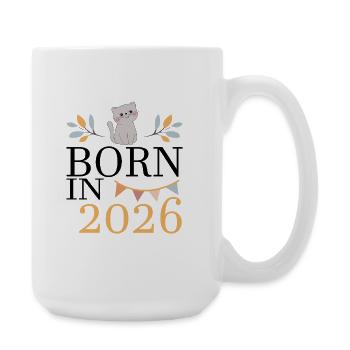 Born in 2026 Baby Cat Soon Mom Gift - Large Mug 440 ml - white - Right