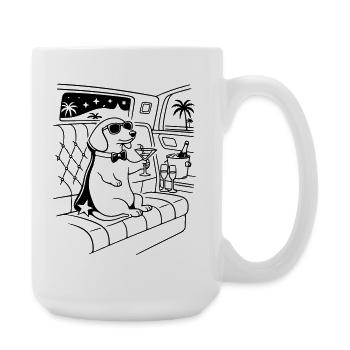 dackel filmstar fame limosine line art - Große Tasse 440 ml - Weiß - Rechts