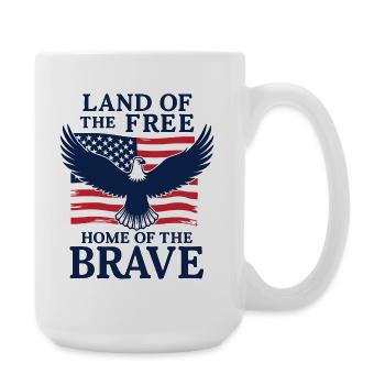 Land of the Free Home of the Brave USA Adler - Große Tasse 440 ml - Weiß - Rechts