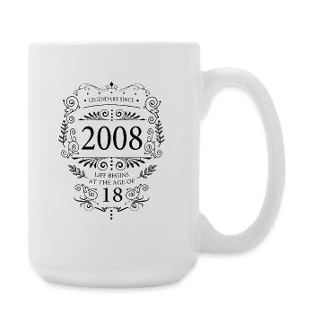 Legendary since 2008 18 Birthday Vintage Design - Large Mug 440 ml - white - Right