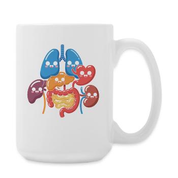 Funny Digestive Organs Cartoon - Large Mug 440 ml - white - Right