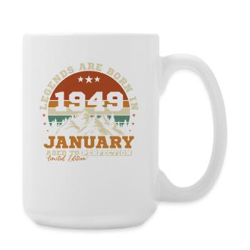 Janvier 1949 Vintage Rétro Cadeau D'anniversaire - Grande tasse 440 ml - blanc - Droite