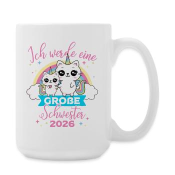 Grande Sœur Grossesse de Chat Licorne 2026 - Grande tasse 440 ml - blanc - Droite