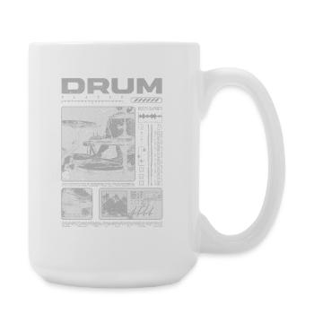 Rock-Schlagzeuger, Trommelspieler, Streetwear - Große Tasse 440 ml - Weiß - Rechts