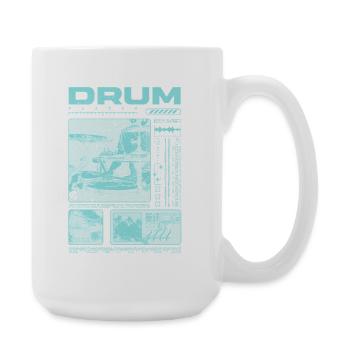 Rock-Schlagzeuger, Trommelspieler, Streetwear - Große Tasse 440 ml - Weiß - Rechts