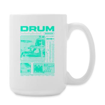 Rock-Schlagzeuger, Trommelspieler, Streetwear - Große Tasse 440 ml - Weiß - Rechts
