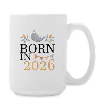 Born in 2026 Baby Whale Soon Mom Gift - Large Mug 440 ml - white - Right
