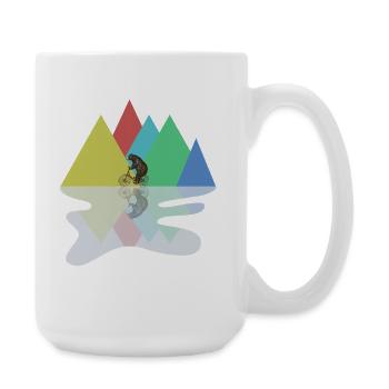 Bear Riding A Bike - Large Mug 440 ml - white - Right