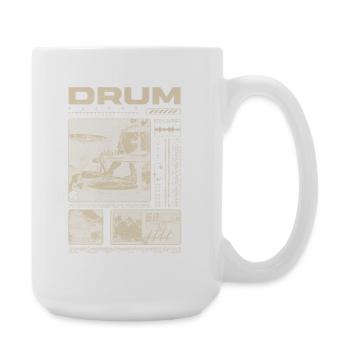 Rock-Schlagzeuger, Trommelspieler, Streetwear - Große Tasse 440 ml - Weiß - Rechts
