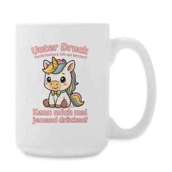 Unter Druck Einhorn - Große Tasse 440 ml - Weiß - Rechts