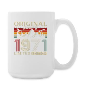 55th Birthday Original January Born 1971 - Large Mug 440 ml - white - Right