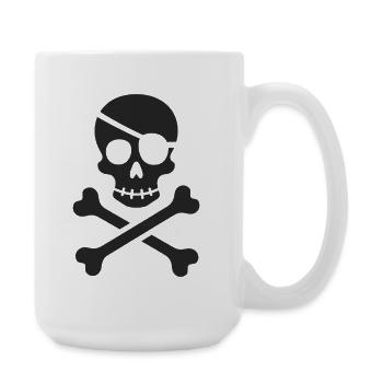 Classic Jolly Roger Pirate Skull - Large Mug 440 ml - white - Right