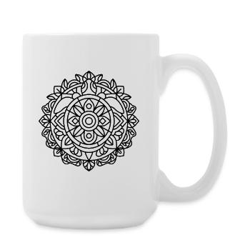 Schildkröten Mandala - Große Tasse 440 ml - Weiß - Rechts