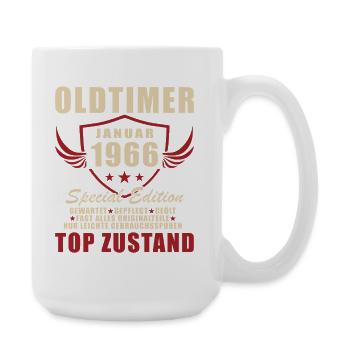 60. Geburtstag Geschenk Oldtimer Januar 1966 - Große Tasse 440 ml - Weiß - Rechts