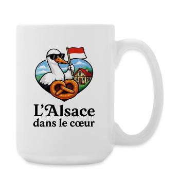 L’Alsace dans le Cœur Cigogne Bretzel - Grande tasse 440 ml - blanc - Droite