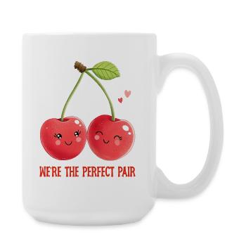 Duo Cherry : Un couple parfait d’amour - Grande tasse 440 ml - blanc - Droite
