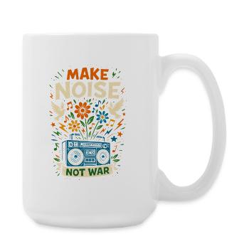 Make noise not war, peace musik - Große Tasse 440 ml - Weiß - Rechts
