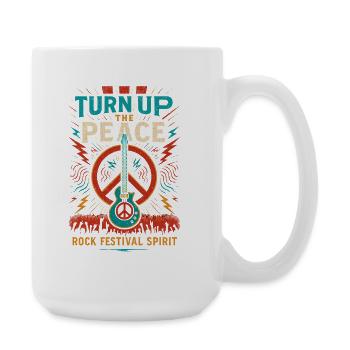 Rock festival peace guitar, peace motif - Large Mug 440 ml - white - Right