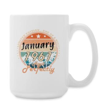 Anniversaire janvier 1961 Cadeau Vintage Limited - Grande tasse 440 ml - blanc - Droite