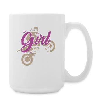 Motocross Je roule comme une fille en essayant de suivre le rythme - Grande tasse 440 ml - blanc - Droite