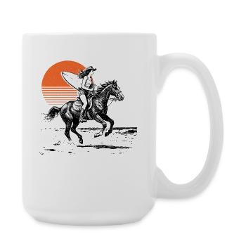 Surfer Cow Girl - Large Mug 440 ml - white - Right
