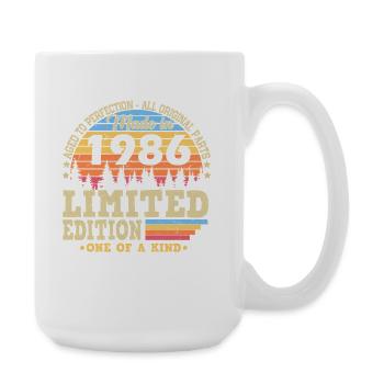 Cadeau d’anniversaire rétro vintage vintage 1986 - Grande tasse 440 ml - blanc - Droite