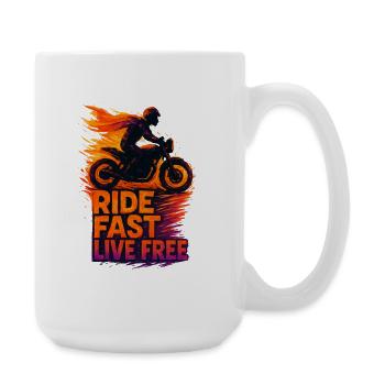 Ride Fast Live Free - Large Mug 440 ml - white - Right