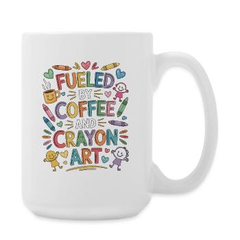 Pediatric Nurse Fueled By Coffee And Kids Nurse - Large Mug 440 ml - white - Right