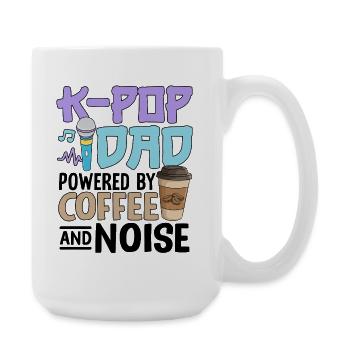 K Pop Dad Powered By Coffee And Noise - Large Mug 440 ml - white - Right