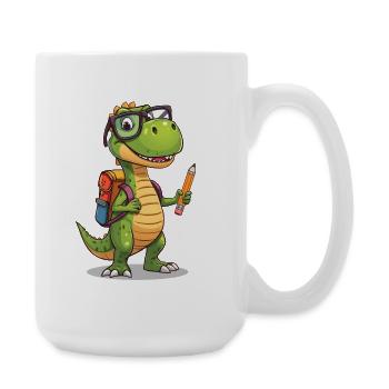 Dino-Gelehrter mit Bleistift - Große Tasse 440 ml - Weiß - Rechts
