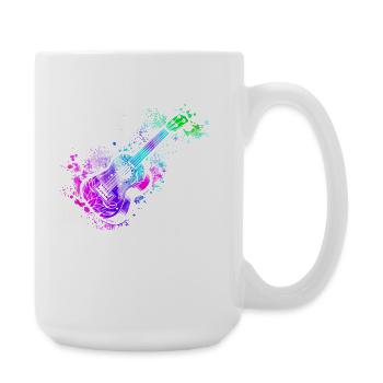 Hawaiian Ukulele Uke Watercolor - Große Tasse 440 ml - Weiß - Rechts