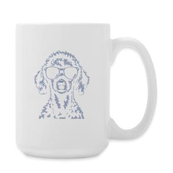 Caniche blanc - Grande tasse 440 ml - blanc - Droite