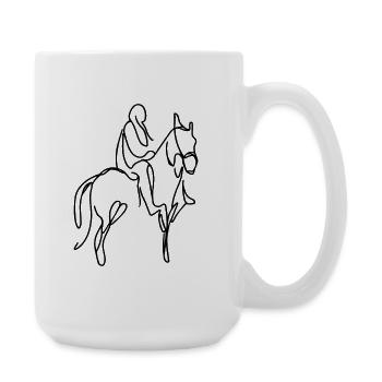 Reiter Zeichnung - Große Tasse 440 ml - Weiß - Rechts