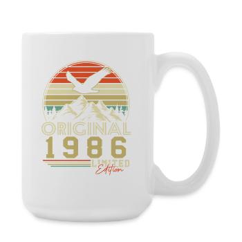 Original 1986 Vintage Birthday Retro Gift - Large Mug 440 ml - white - Right