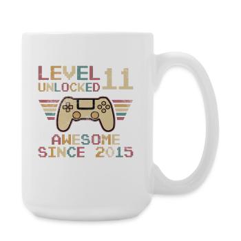 11th Birthday Boys Video Gamer Level 11 unlocked - Large Mug 440 ml - white - Right