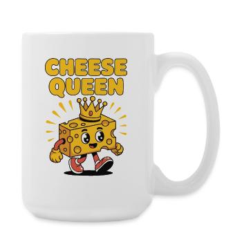 Cheese Queen – Käse mit Krone - Große Tasse 440 ml - Weiß - Rechts
