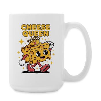 Cheese Queen – Käse mit Krone - Große Tasse 440 ml - Weiß - Rechts