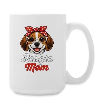 Beagle Mom Mama Retro Vintage - Large Mug 440 ml - white - Right