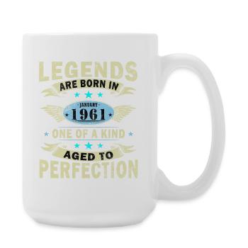 Anniversaire janvier 1961 Cadeau Vintage Limited - Grande tasse 440 ml - blanc - Droite